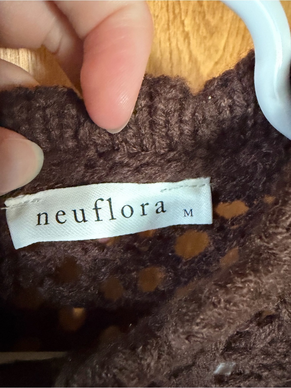 Neuflora Open-Knit Espresso Women’s Sweater - Picture 4 of 5